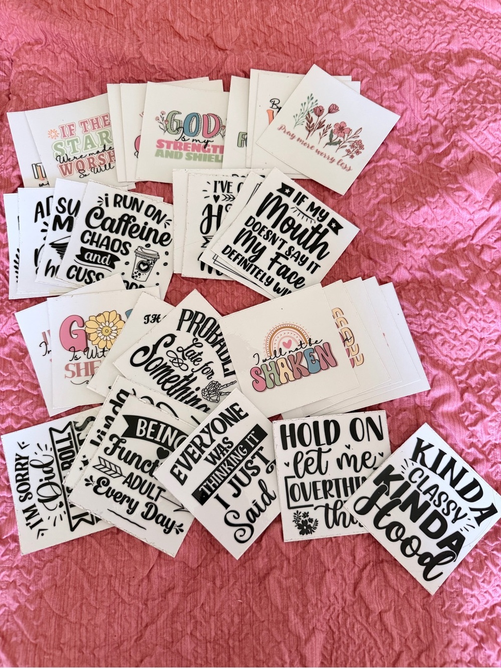 Assorted Decorative Quote DIY prints for cups